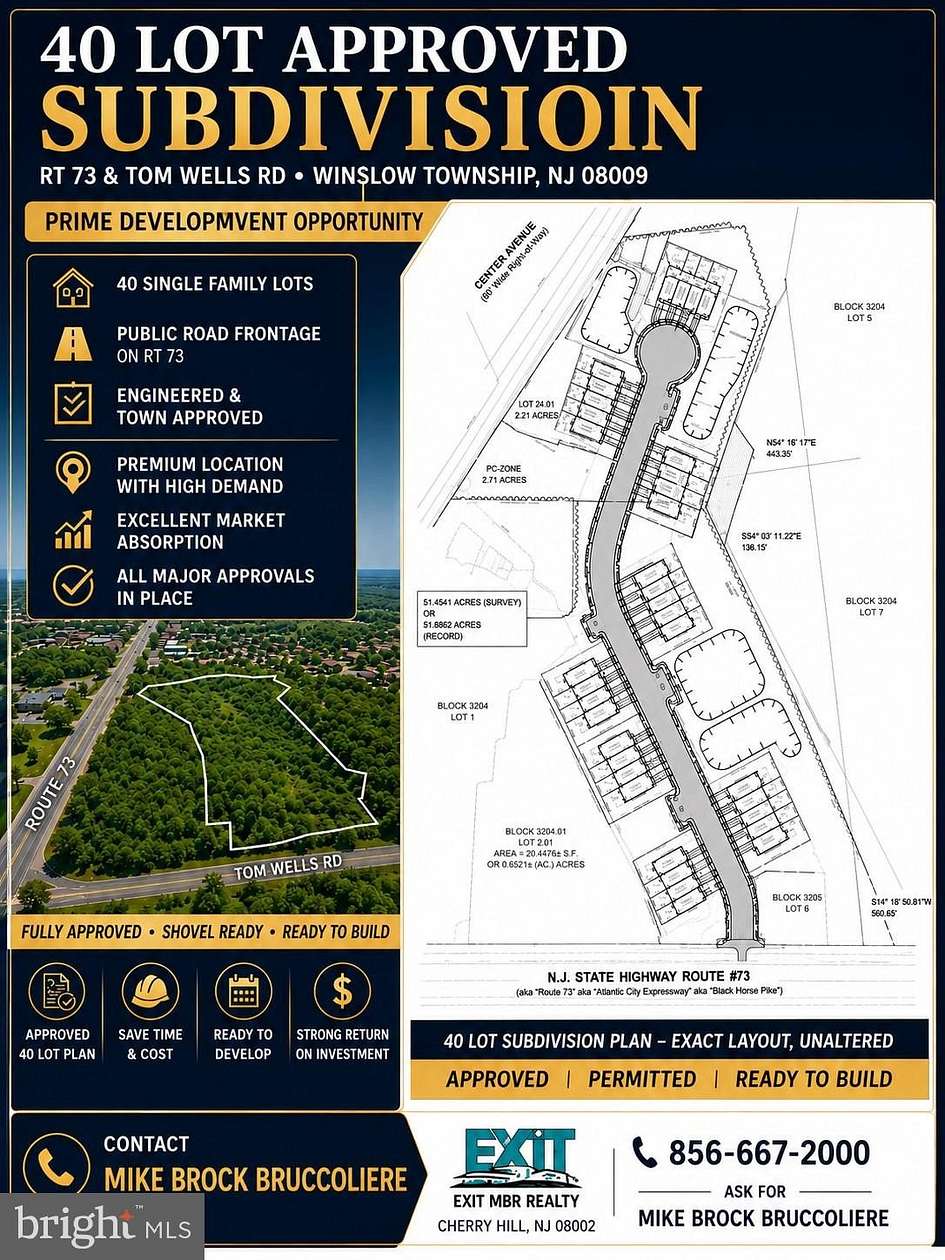 9.6 Acres of Residential Land for Sale in Berlin, New Jersey