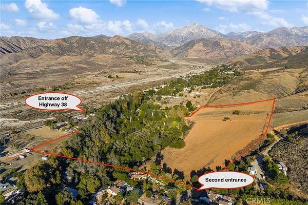 22.6 Acres of Land with Home for Sale in Mentone, California