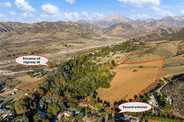 22.6 Acres of Land with Home for Sale in Mentone, California