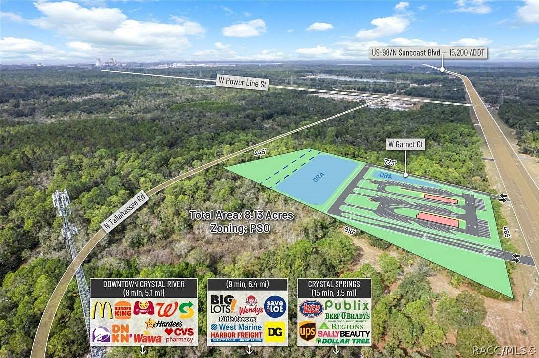 8.13 Acres of Residential Land for Sale in Crystal River, Florida