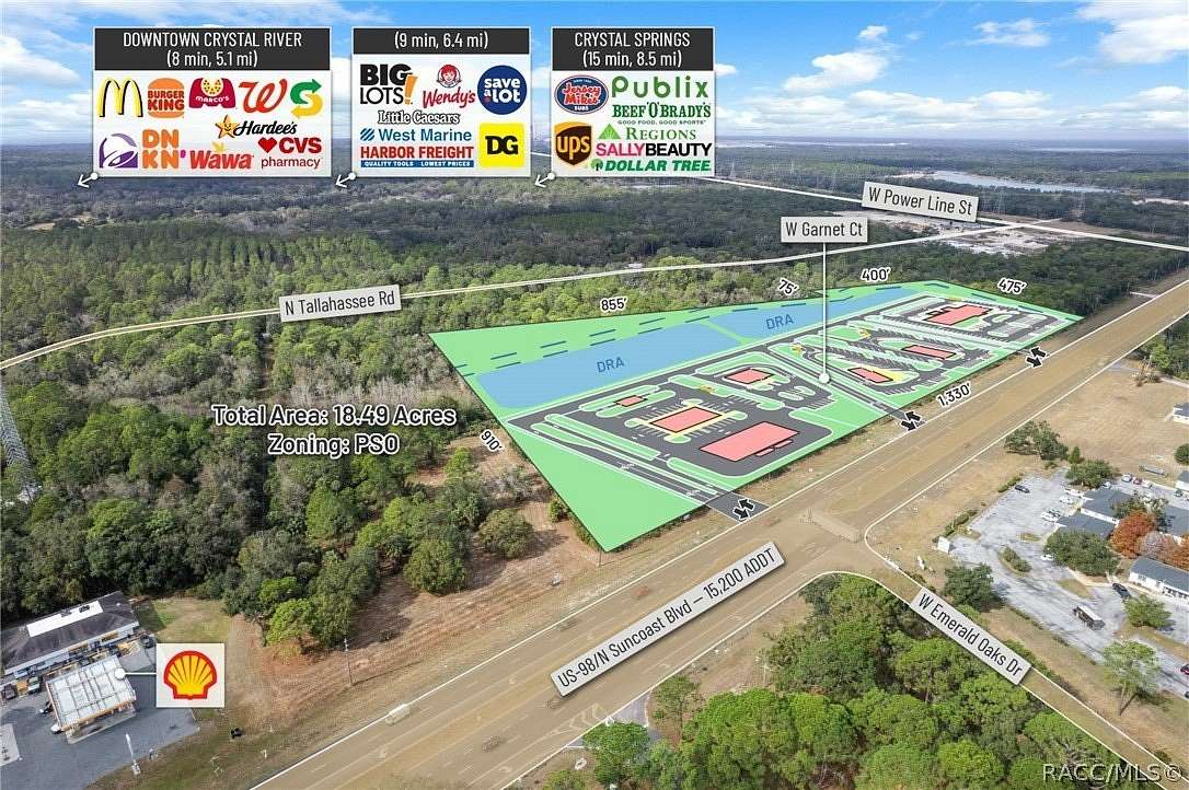 18.5 Acres of Land for Sale in Crystal River, Florida