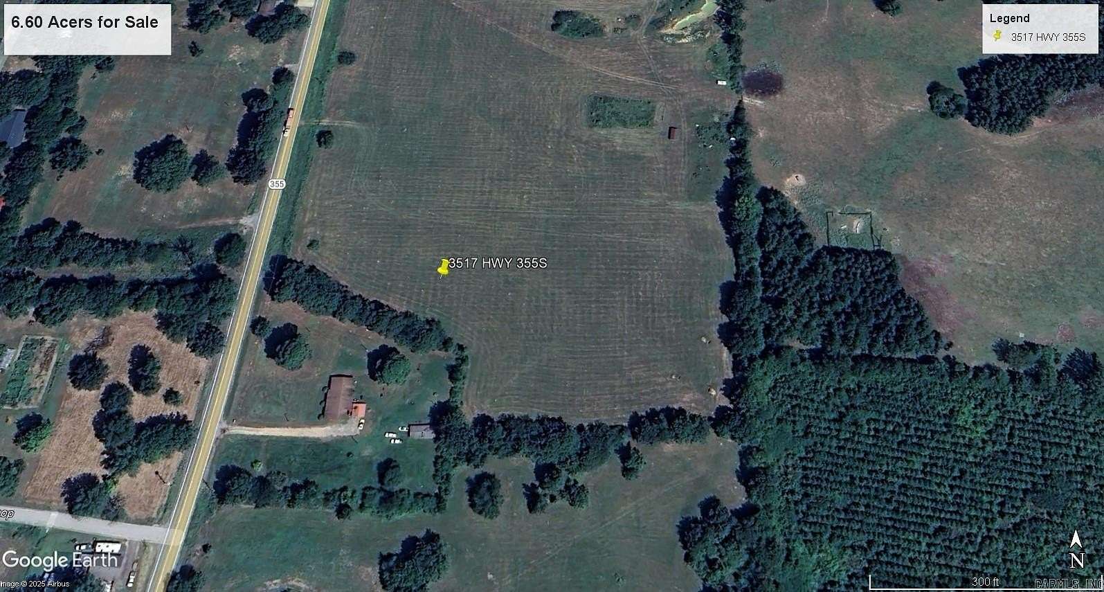 6.6 Acres of Residential Land for Sale in Fulton, Arkansas
