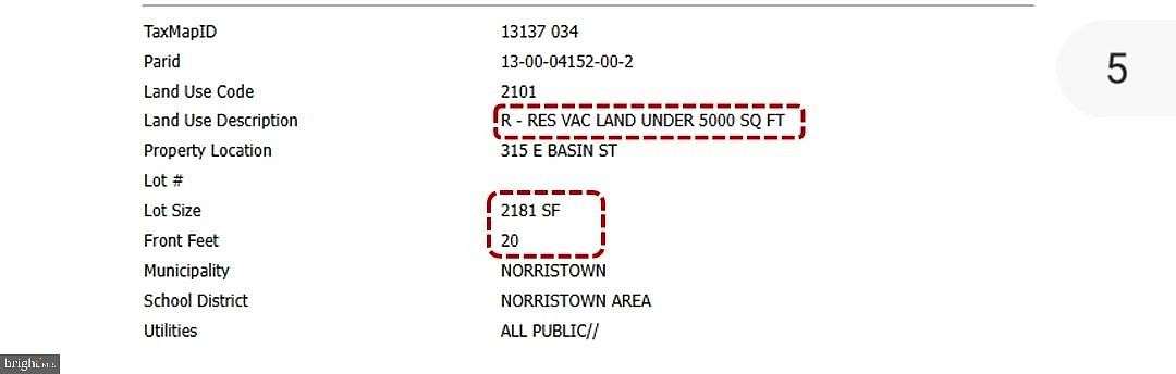 0.05 Acres of Land for Sale in Norristown, Pennsylvania