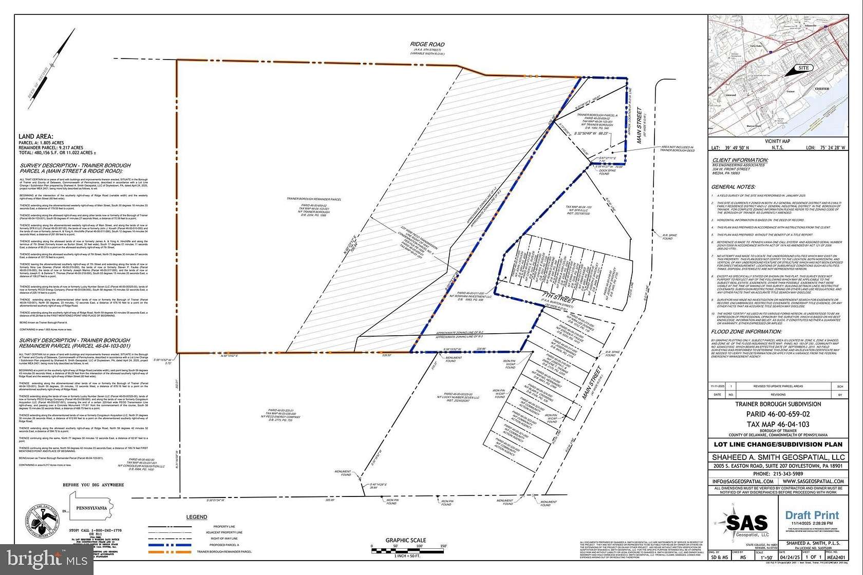 9.22 Acres of Commercial Land for Sale in Trainer, Pennsylvania