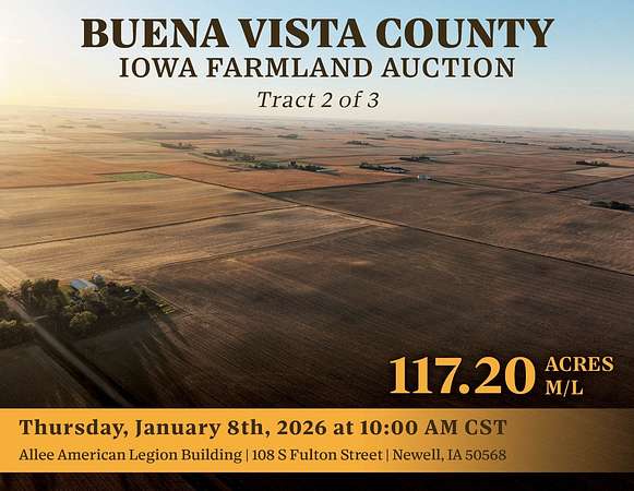 118 Acres of Agricultural Land for Auction in Storm Lake, Iowa