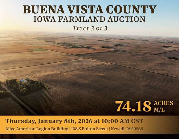 74.2 Acres of Agricultural Land for Auction in Storm Lake, Iowa