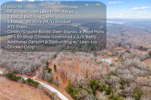 56 Acres of Land with Home for Sale in Cedarcreek, Missouri
