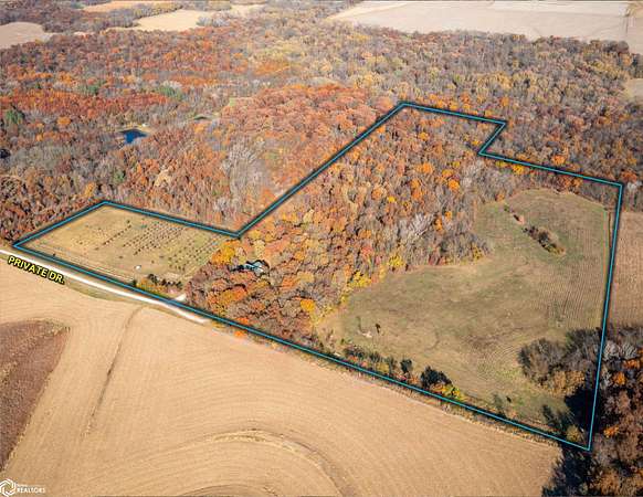 40 Acres of Agricultural Land with Home for Sale in Crawfordsville, Iowa