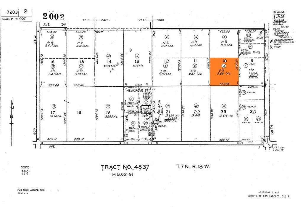 10 Acres of Agricultural Land for Sale in Lancaster, California