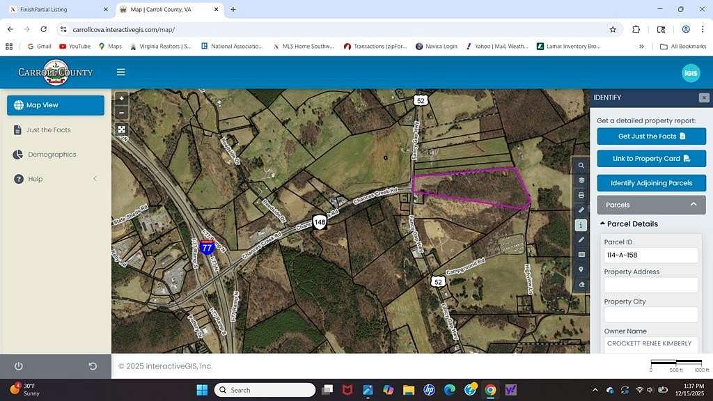26 Acres of Land for Sale in Fancy Gap, Virginia