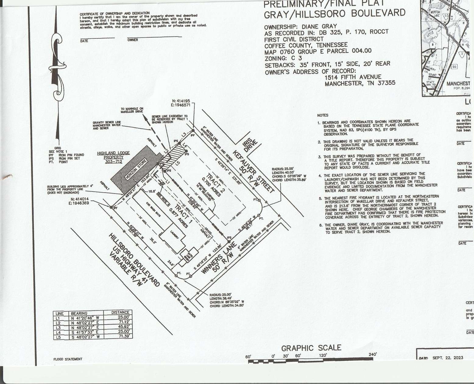 7 Acres of Commercial Land for Sale in Manchester, Tennessee