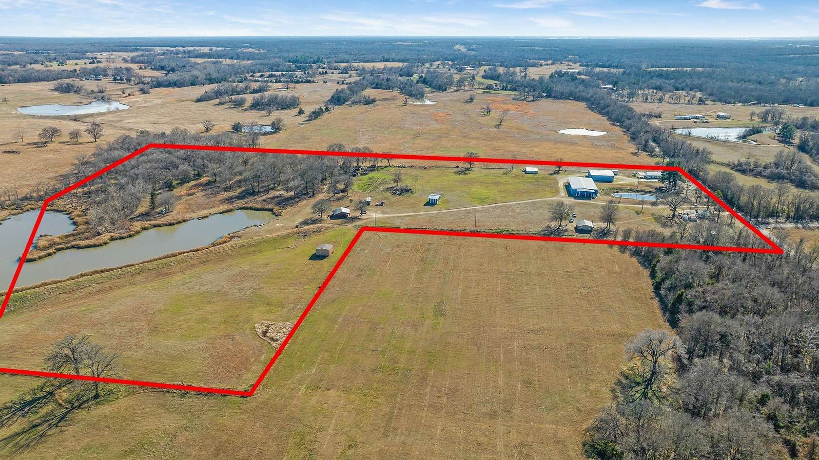 23 Acres of Recreational Land with Home for Sale in Sumner, Texas