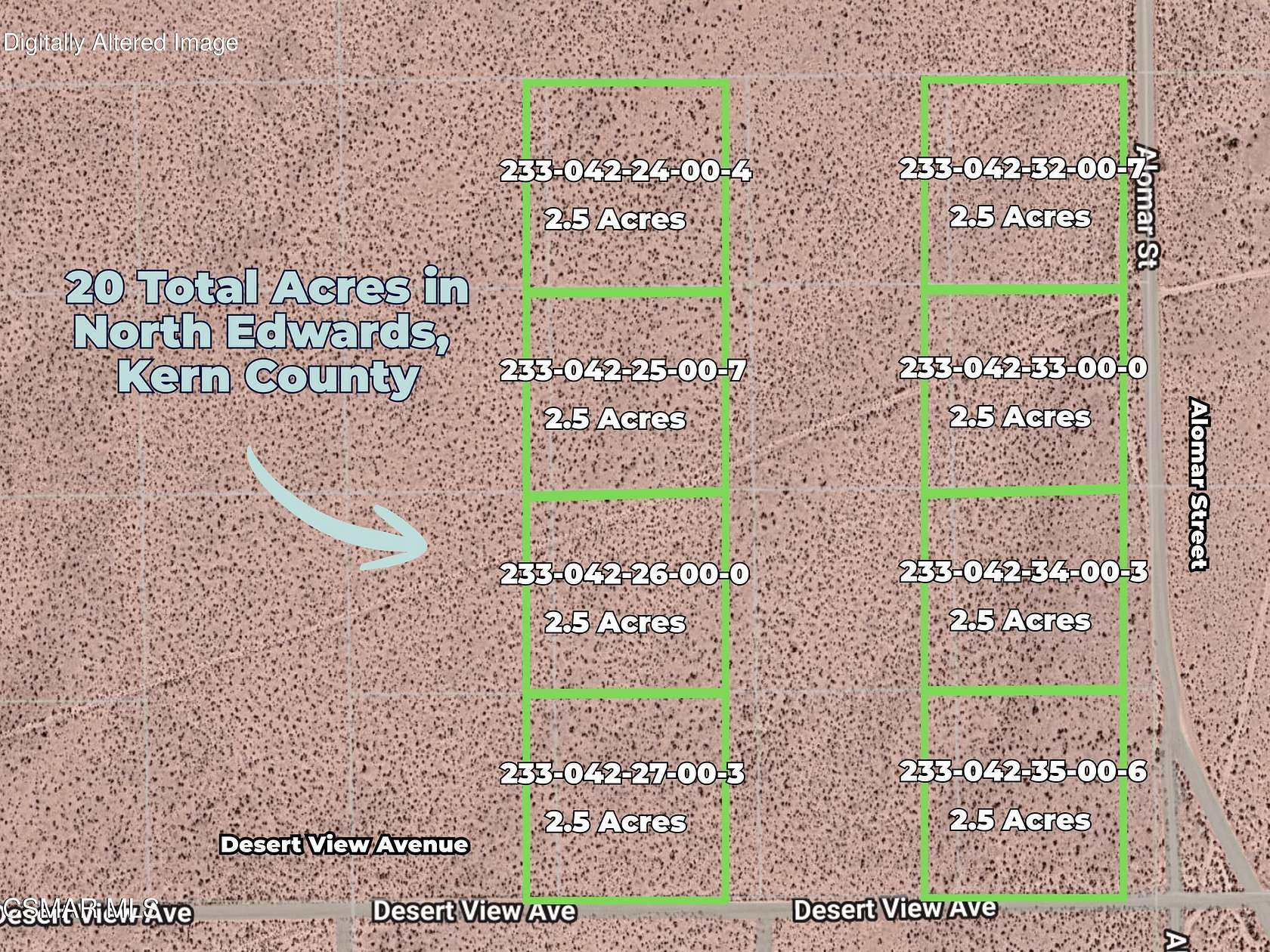 20 Acres of Agricultural & Residential Land for Sale in North Edwards, California