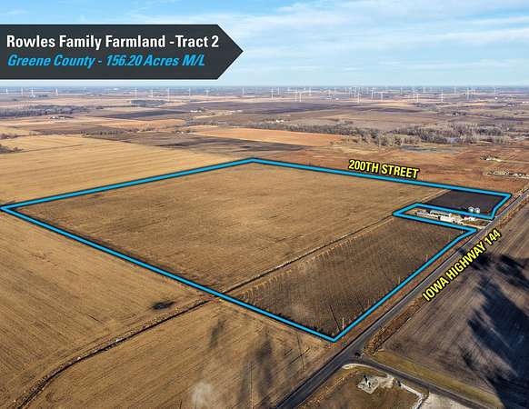 156 Acres of Agricultural Land for Auction in Grand Junction, Iowa