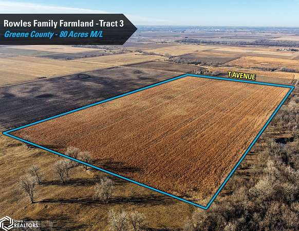 80 Acres of Recreational Land & Farm for Sale in Grand Junction, Iowa