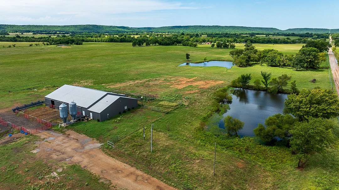 496 Acres of Land with Home for Sale in Warner, Oklahoma