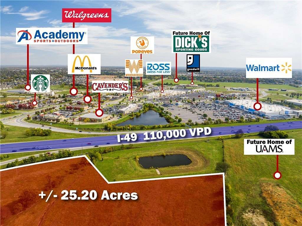 25.2 Acres of Land for Sale in Rogers, Arkansas