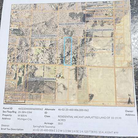 10 Acres of Land for Sale in Michigan City, Indiana