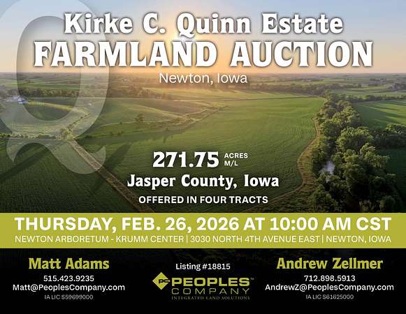 281 Acres of Land for Auction in Newton, Iowa