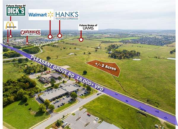 2 Acres of Commercial Land for Sale in Rogers, Arkansas