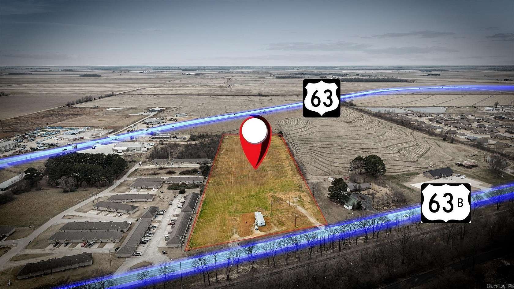 9.3 Acres of Commercial Land for Sale in Bono, Arkansas