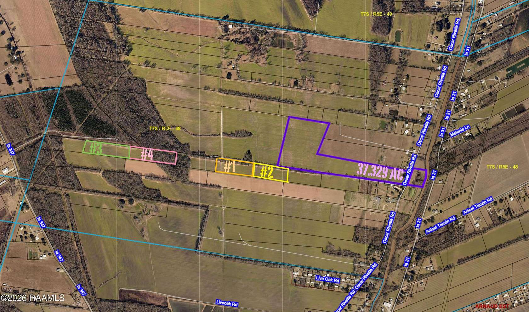 57.9 Acres of Land for Sale in Arnaudville, Louisiana