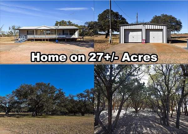 27 Acres of Recreational Land with Home for Sale in Rochelle, Texas
