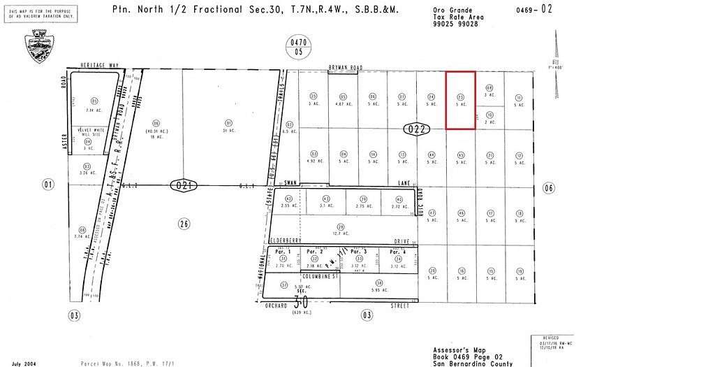 5 Acres of Land for Sale in Oro Grande, California