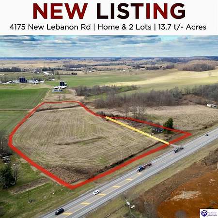 13.7 Acres of Land with Home for Sale in Campbellsville, Kentucky