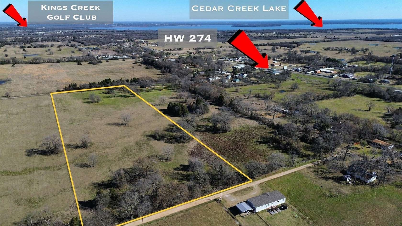 10 Acres of Commercial Land for Sale in Kemp, Texas