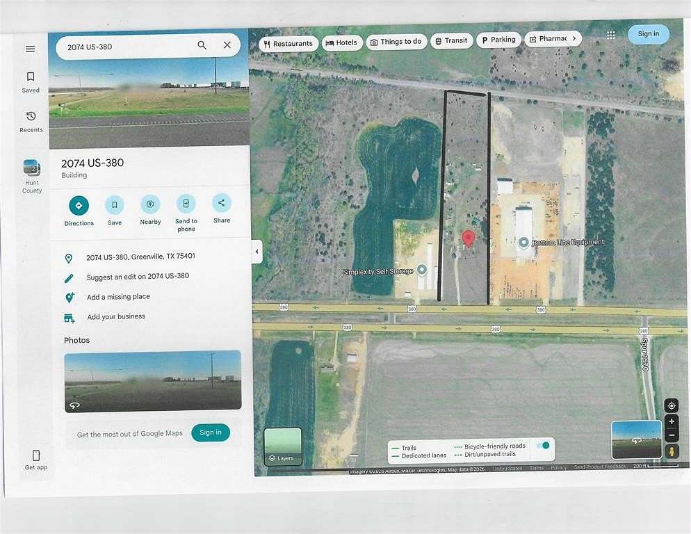 9.16 Acres of Commercial Land for Sale in Greenville, Texas