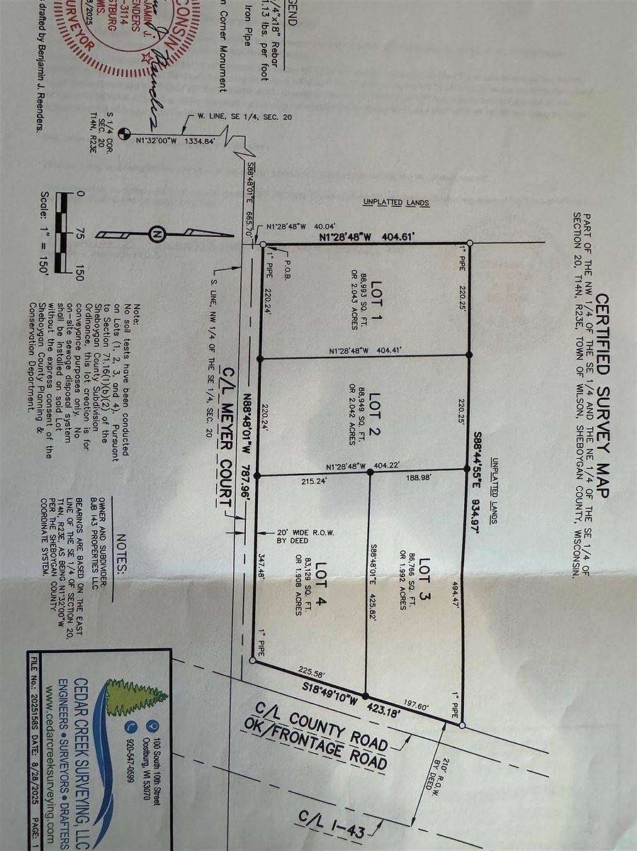 2 Acres of Commercial Land for Sale in Sheboygan, Wisconsin
