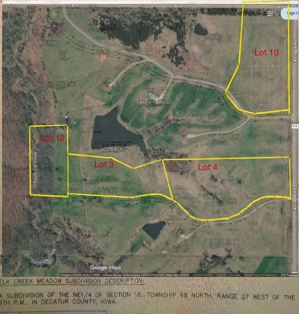 14.2 Acres of Land for Sale in Lamoni, Iowa