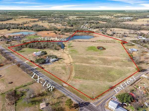 27.8 Acres of Agricultural Land with Home for Sale in Canton, Texas