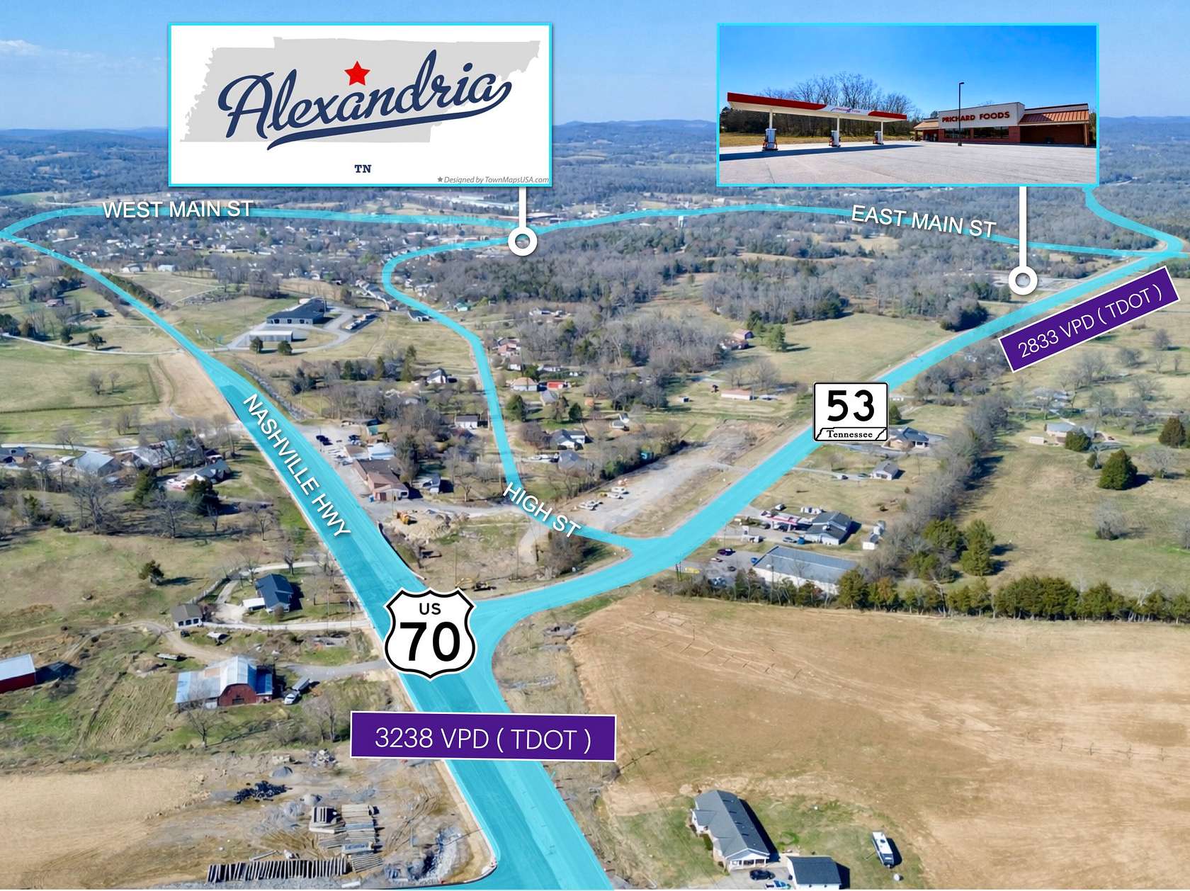 5.63 Acres of Improved Commercial Land for Sale in Alexandria, Tennessee
