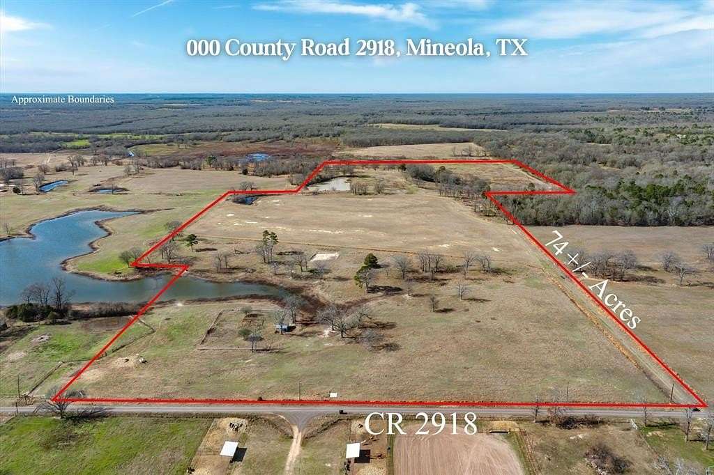 74 Acres of Land for Sale in Mineola, Texas