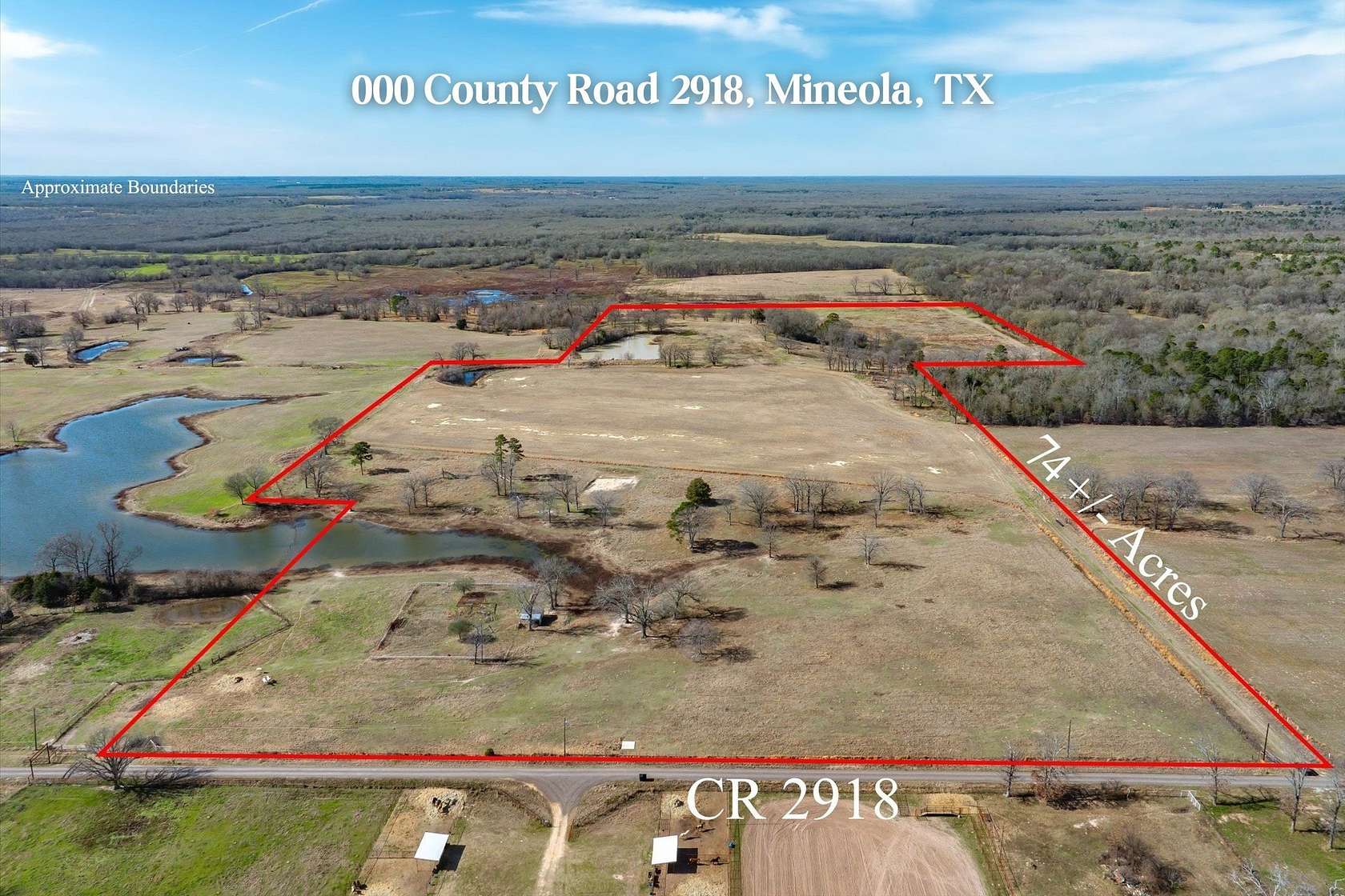 74 Acres of Land for Sale in Mineola, Texas