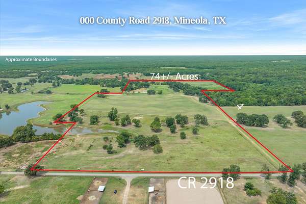 74 Acres of Land for Sale in Mineola, Texas