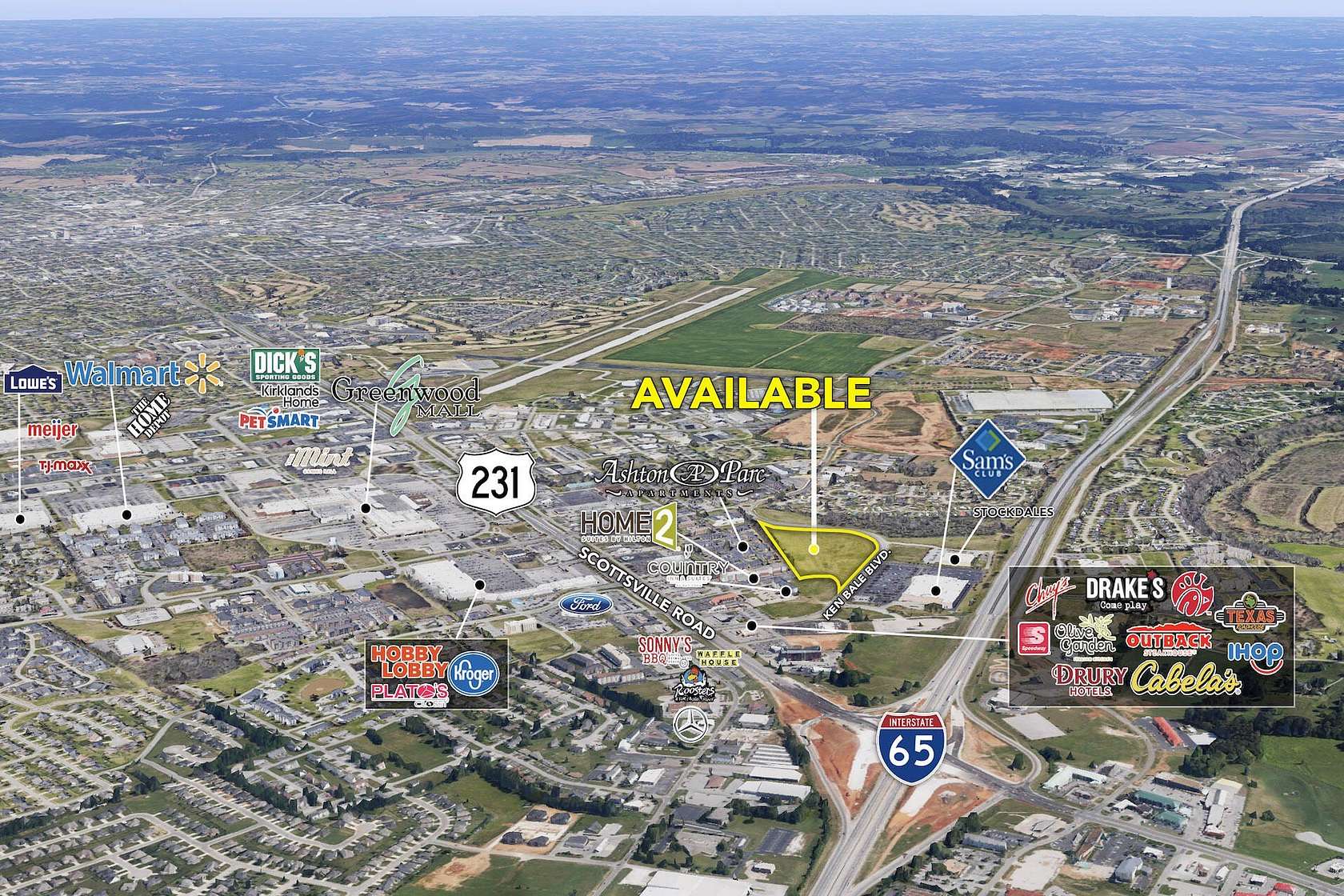 13.8 Acres of Commercial Land for Sale in Bowling Green, Kentucky