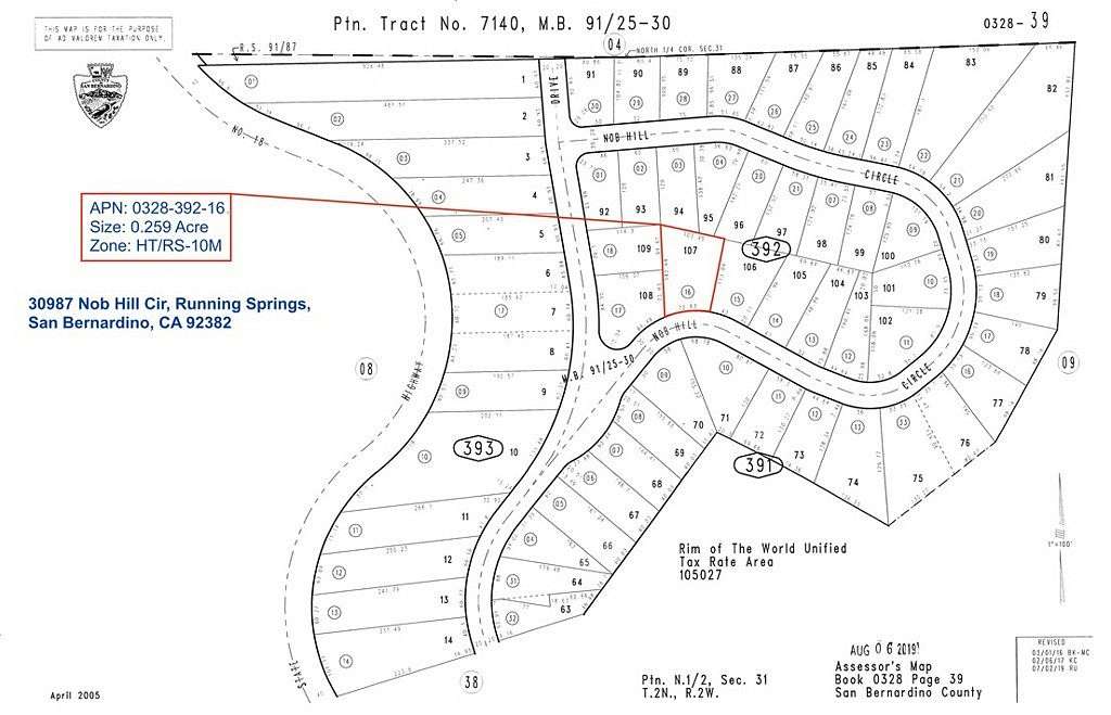 0.26 Acres of Land for Sale in Running Springs, California