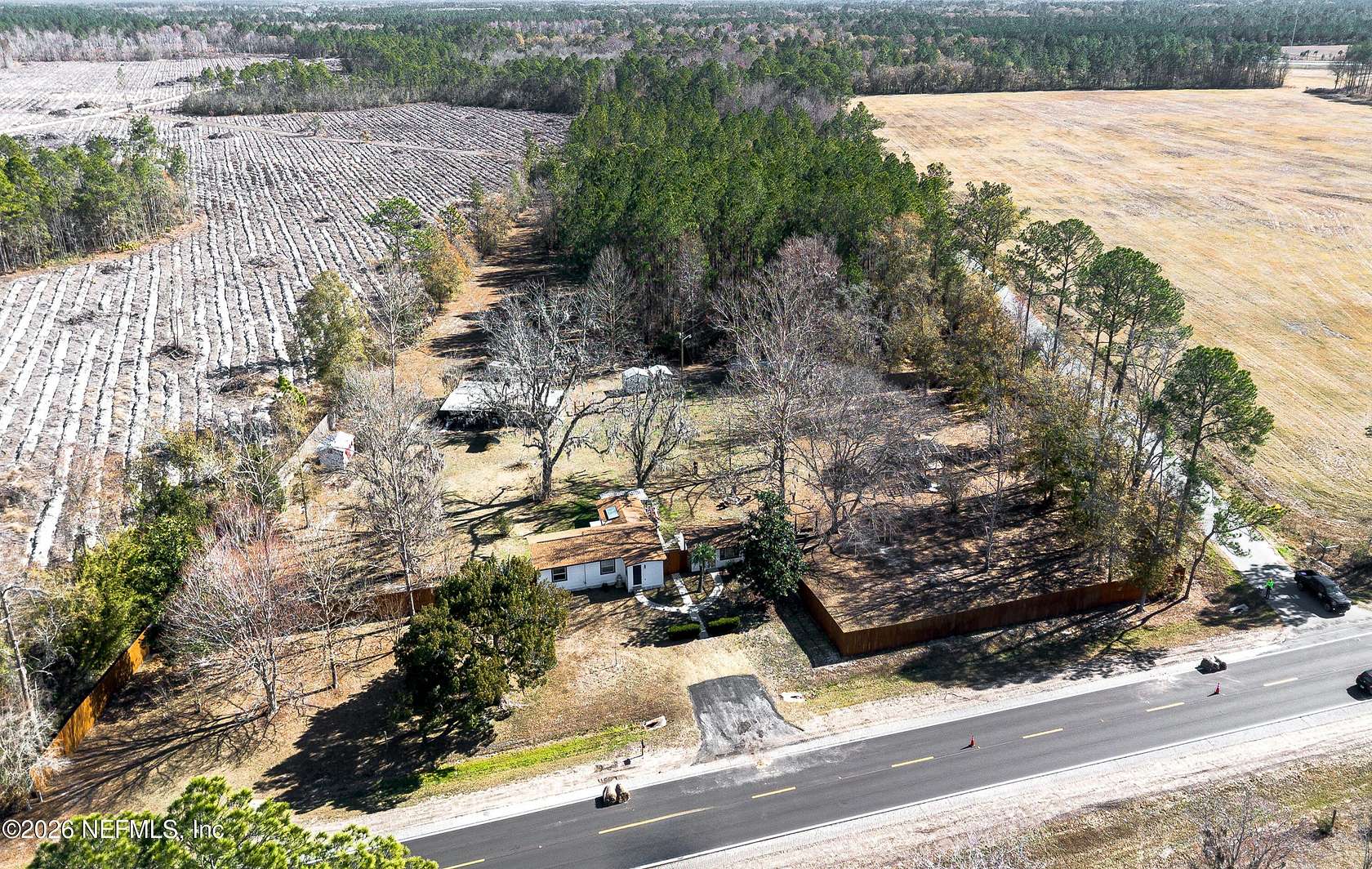 13.7 Acres of Land with Home for Sale in Starke, Florida