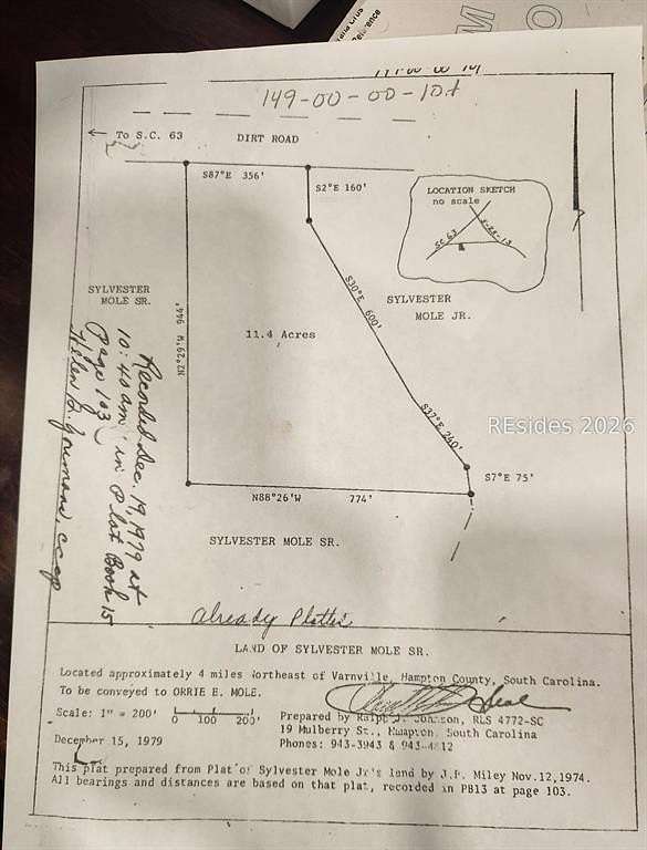 Residential Land for Sale in Varnville, South Carolina