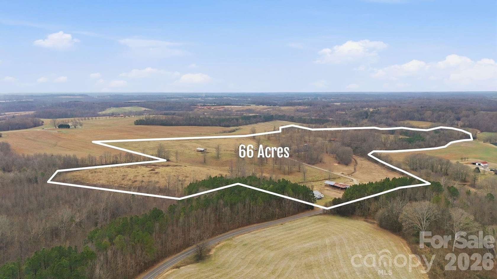 66.3 Acres of Land with Home for Sale in Olin, North Carolina
