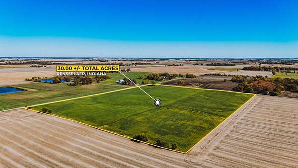 30 Acres of Agricultural Land for Sale in Rensselaer, Indiana