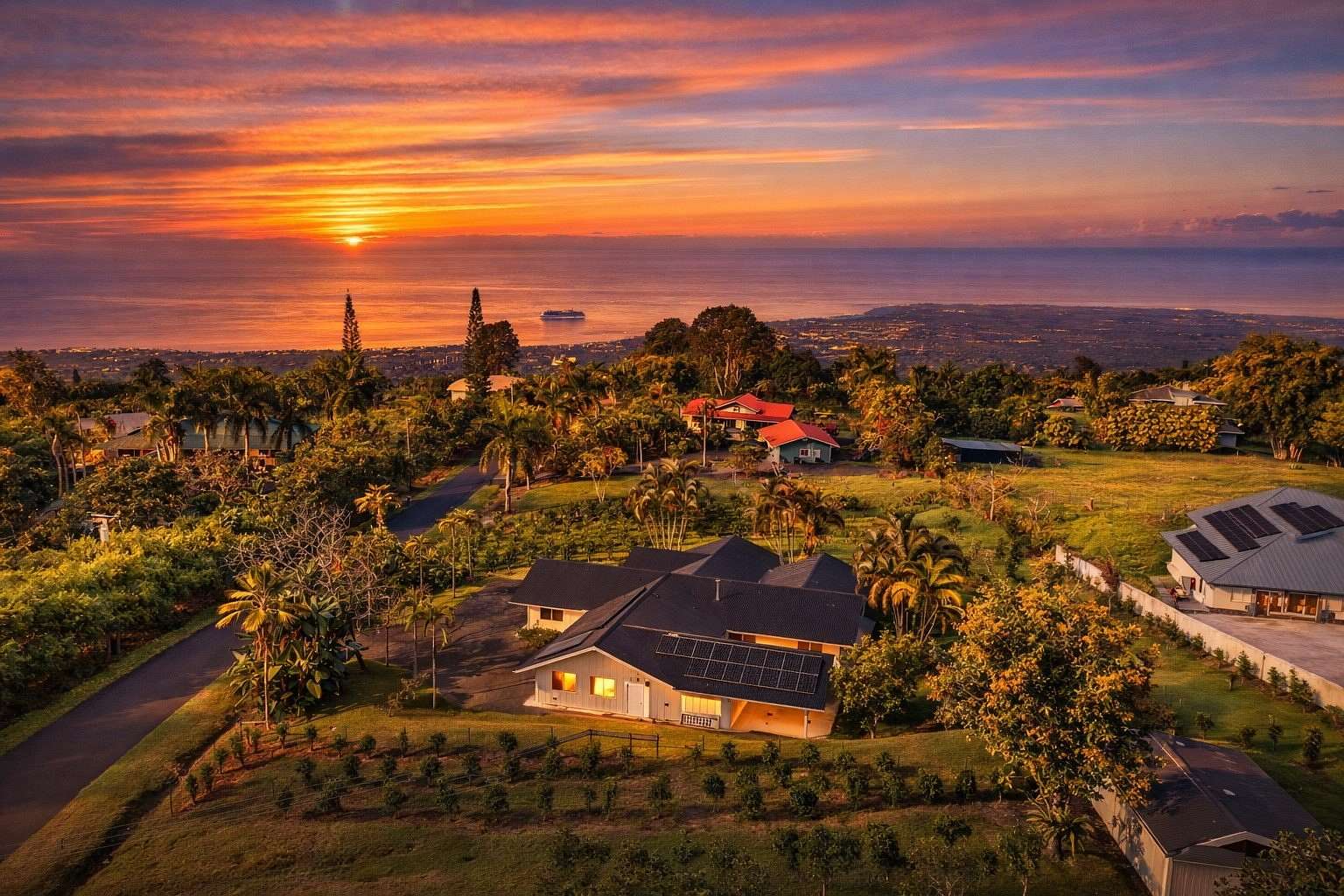 2.5 Acres of Residential Land with Home for Sale in Holualoa, Hawaii