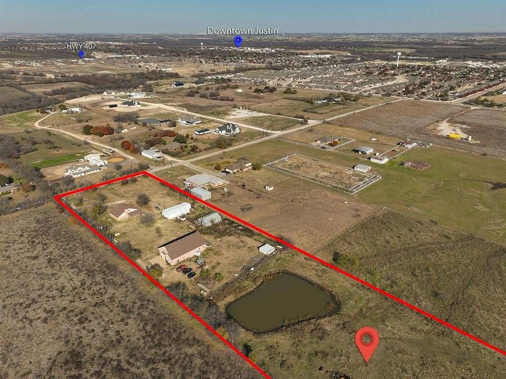 10 Acres of Land with Home for Sale in Justin, Texas