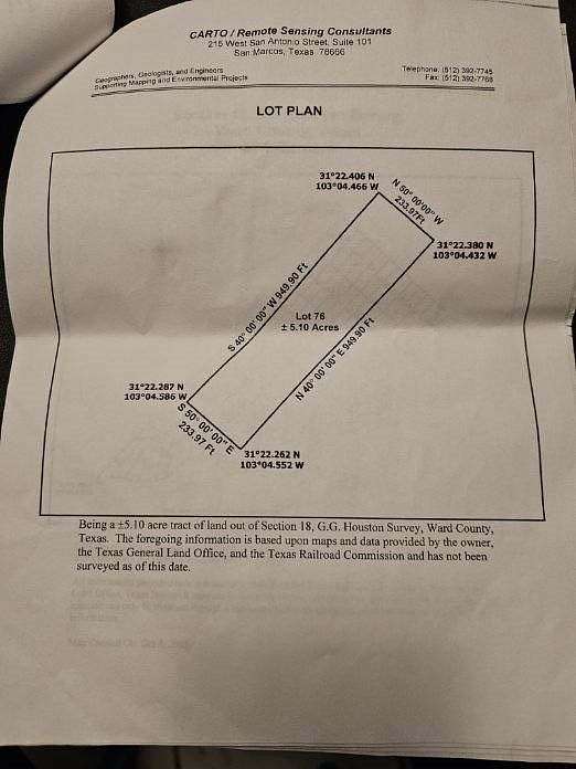 5.1 Acres of Land for Sale in Monahans, Texas