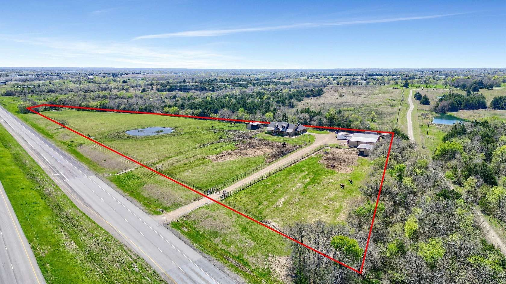 10.9 Acres of Land with Home for Sale in Bells, Texas