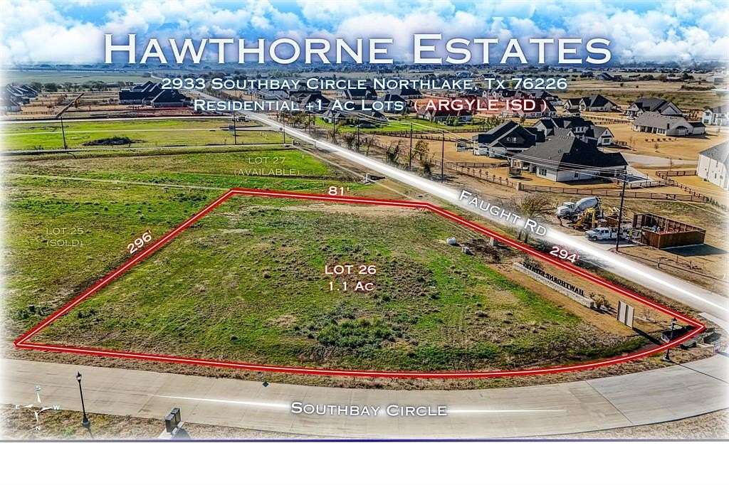 1.1 Acres of Residential Land for Sale in Northlake, Texas