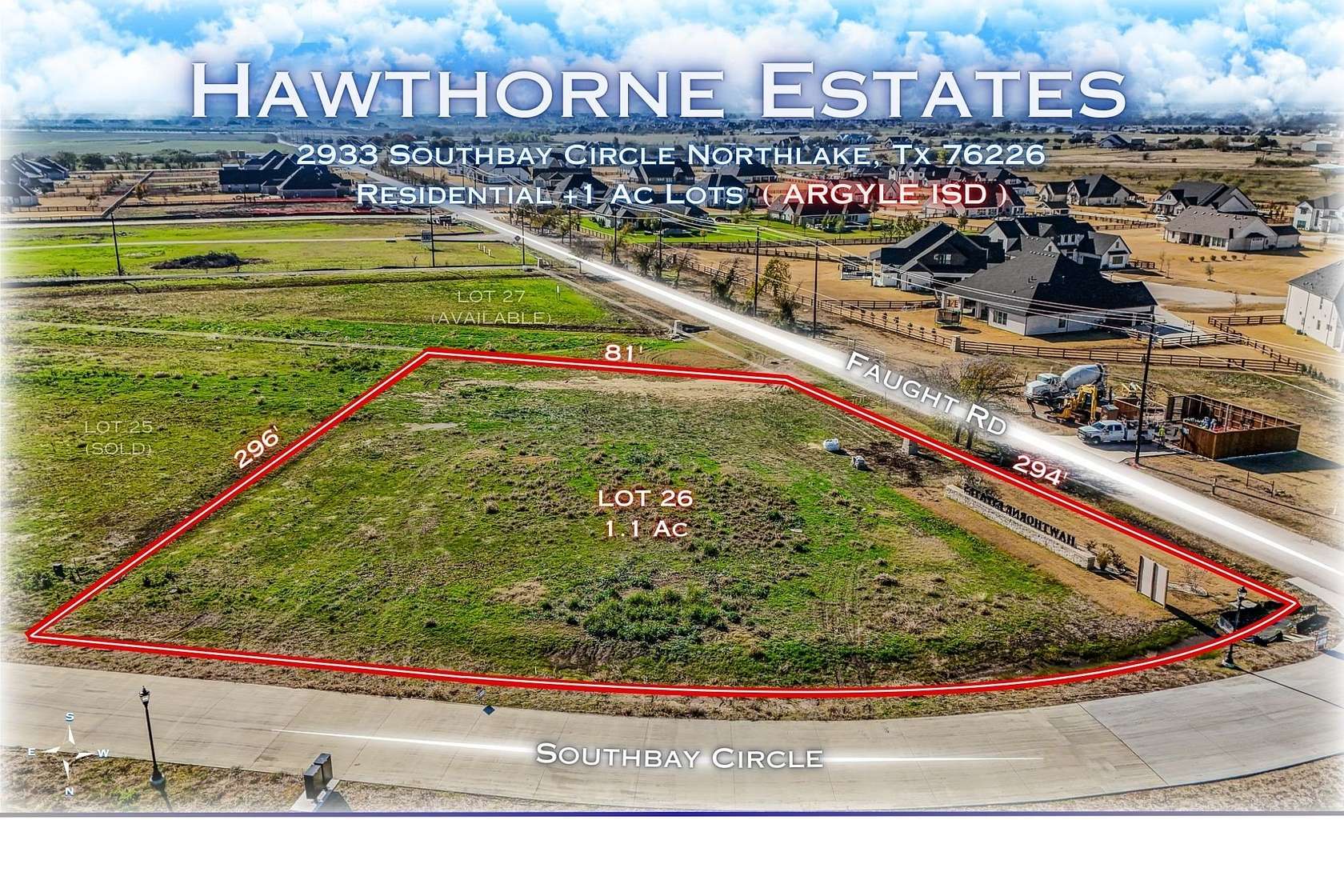 1.1 Acres of Residential Land for Sale in Northlake, Texas